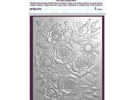 Creative Expressions Rose Garden 5 in x 7 in 3D Embossing Folder For Sale