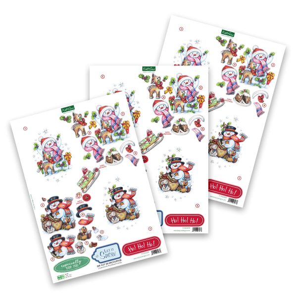 Die Cut Decoupage – Snowmen Scenes (pack of 12) on Sale