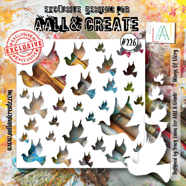 AALL and Create - 6 x6  Stencil - Wings Of Glory For Discount