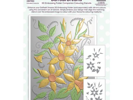 Creative Expressions Daffodil Dreams Companion Colouring Stencil 6 in x 8 in Set of 2 Sale