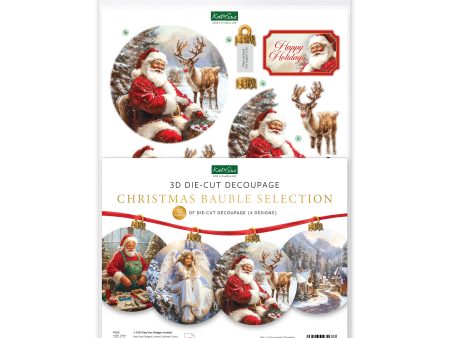 Die Cut Decoupage – Christmas Bauble Selection (pack of 12) Fashion