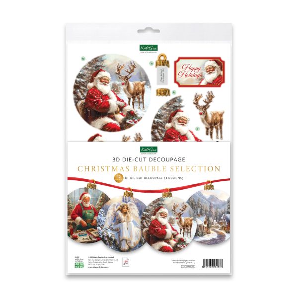 Die Cut Decoupage – Christmas Bauble Selection (pack of 12) Fashion