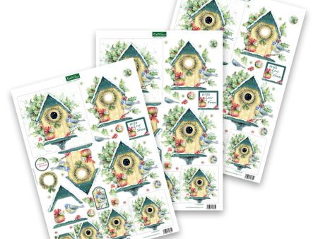 Die Cut Decoupage – Xmas Birdhouse (Pack Of 3) Online Sale