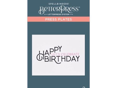 Happy Birthday Celebrate Press Plate from the BetterPress Collection For Sale