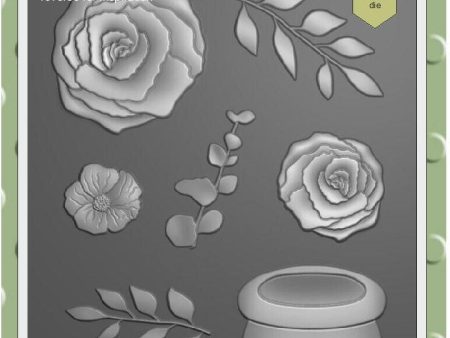 Lisa Horton Crafts Bouquet Builder - Floribunda Elements A6 3D Embossing Folder & Die Supply