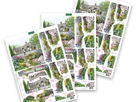 Die Cut Decoupage – Cottage Garden (Pack Of 3) Online now