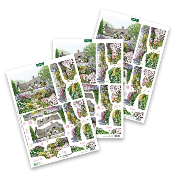 Die Cut Decoupage – Cottage Garden (Pack Of 3) Online now