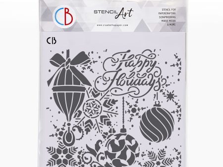 Ciao Bella Texture Stencil 8 x8  Happy Holidays For Cheap