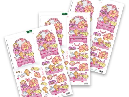 Die Cut Decoupage – Baby Girl (Pack Of 3) For Sale