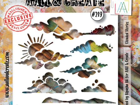 AALL and Create #219 - 6 x6  Stencil - Clouded Stories Sale