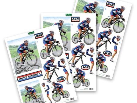 Die Cut Decoupage – Cycling (Pack Of 3) For Cheap