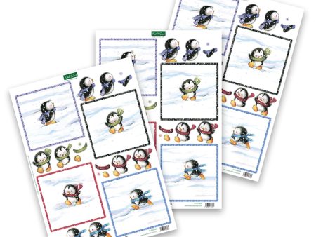 Die Cut Decoupage – Busy Penguins (Pack Of 3) Hot on Sale