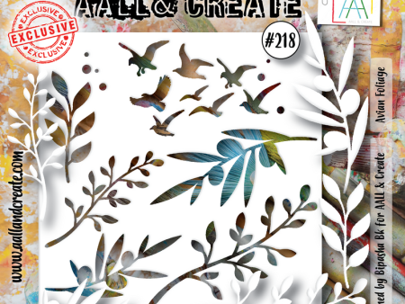 AALL and Create #218 - 6 x6  Stencil - Avian Foliage Cheap