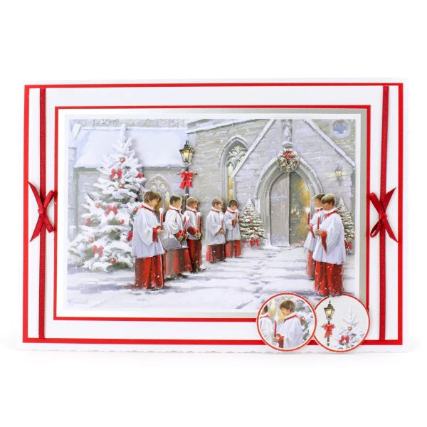 Die Cut Decoupage – Choirboy Snowscene (Pack Of 3) on Sale