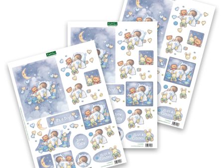 Die Cut Decoupage – Baby Boy With Moon (Pack Of 3) on Sale