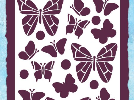 Creative Expressions Helen Colebrook Whimsical Butterflies 8 in x 6 in Stencil Fashion