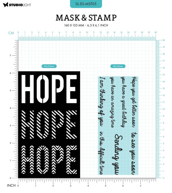 SL Masks & Stamps Hope Sentiments Essentials 160x155x3mm 8 PC nr.05 For Discount