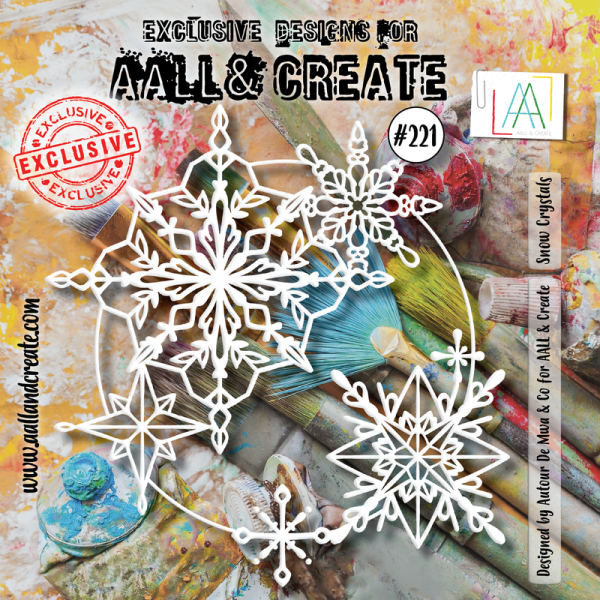 AALL and Create #221 - 6 x6  Stencil - Snow Crystals Fashion