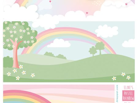 Marianne Design A4 Cutting Sheet - Eline s Pastel Rainbow Backgrounds Online Hot Sale