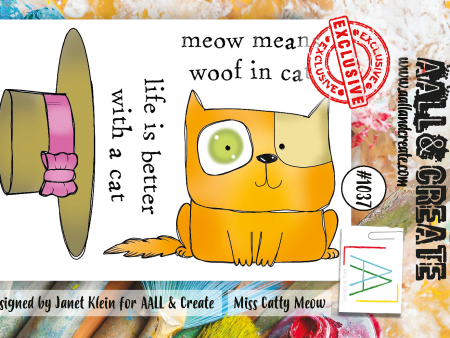 AALL and Create  A7 Stamp Set - 1037 - Miss Catty Meow Online Sale